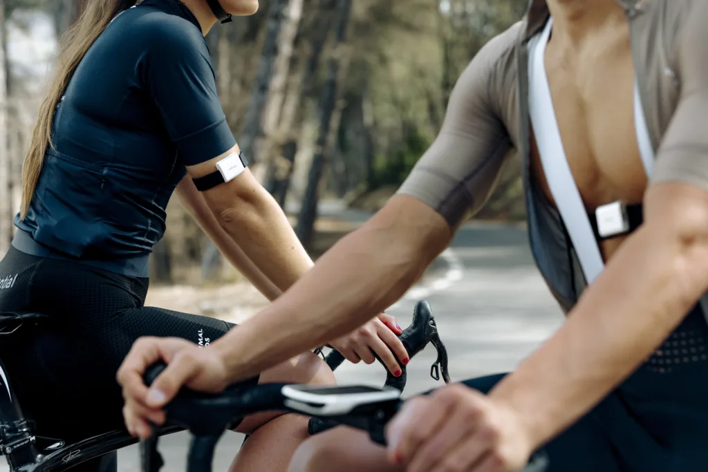 "HD Hydration Wearable Monitor on wrist tracking real-time hydration levels with digital display and sleek fitness band design"